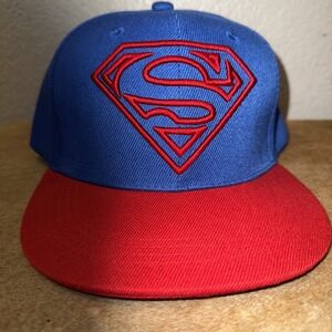 Superman Logo Red & Blue Six Flags Amusement Park TX Snapback Baseball Cap Hat